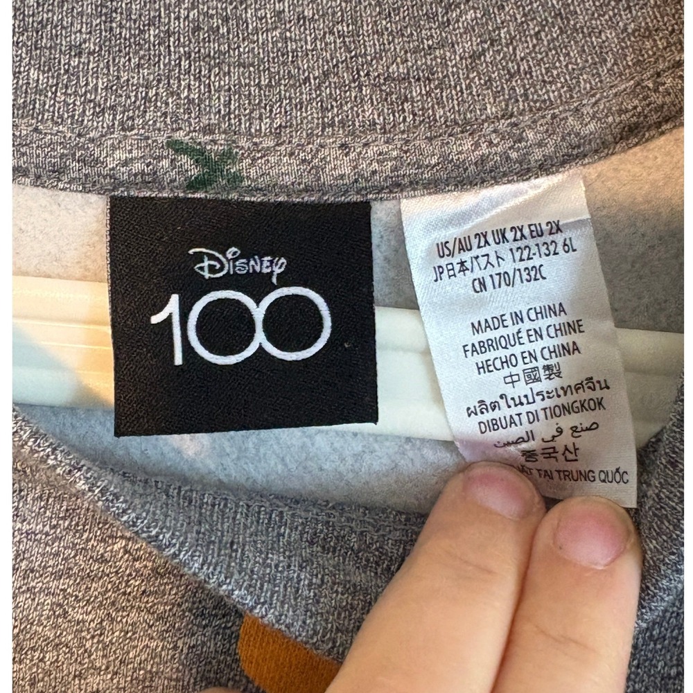 Disney 100 Wonderful World of Color Polka Dot Gray Sweatshirt Womens 2X Pullover - Picture 5 of 10